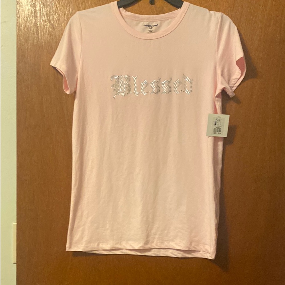 Charlotte Russe Junior Pink Blessed T-Shirt
